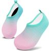 imageVIFUUR Kids Water Shoes Girls Boys Quick Dry Aqua Socks for Beach Swim Outdoor SportsGradient Pink