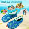 imageVIFUUR Kids Water Shoes Girls Boys Quick Dry Aqua Socks for Beach Swim Outdoor SportsGreen Dinosaur