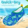 imageVIFUUR Kids Water Shoes Girls Boys Quick Dry Aqua Socks for Beach Swim Outdoor SportsGreen Dinosaur