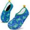 imageVIFUUR Kids Water Shoes Girls Boys Quick Dry Aqua Socks for Beach Swim Outdoor SportsGreen Dinosaur