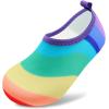 imageVIFUUR Kids Water Shoes Girls Boys Quick Dry Aqua Socks for Beach Swim Outdoor SportsRainbow