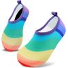 imageVIFUUR Kids Water Shoes Girls Boys Quick Dry Aqua Socks for Beach Swim Outdoor SportsRainbow