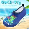imageVIFUUR Kids Water Shoes Girls Boys Quick Dry Aqua Socks for Beach Swim Outdoor SportsSkateboard Dinosaur