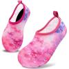 imageVIFUUR Kids Water Shoes Girls Boys Quick Dry Aqua Socks for Beach Swim Outdoor SportsStarrypink