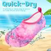 imageVIFUUR Kids Water Shoes Girls Boys Quick Dry Aqua Socks for Beach Swim Outdoor SportsStarrypink
