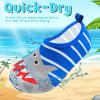 imageVIFUUR Kids Water Shoes Girls Boys Quick Dry Aqua Socks for Beach Swim Outdoor SportsStripes Sharks