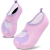 imageVIFUUR Kids Water Shoes Girls Boys Quick Dry Aqua Socks for Beach Swim Outdoor SportsUnicorn Purple