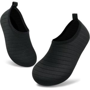 imageVIFUUR Kids Water Shoes Girls Boys Quick Dry Aqua Socks for Beach Swim Outdoor SportsA Black