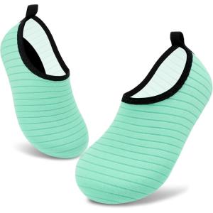 imageVIFUUR Kids Water Shoes Girls Boys Quick Dry Aqua Socks for Beach Swim Outdoor SportsA Green