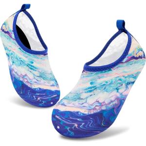 imageVIFUUR Kids Water Shoes Girls Boys Quick Dry Aqua Socks for Beach Swim Outdoor SportsAquamarine Blue