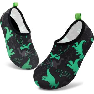 imageVIFUUR Kids Water Shoes Girls Boys Quick Dry Aqua Socks for Beach Swim Outdoor SportsBlackgreen