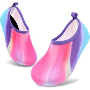 imageVIFUUR Kids Water Shoes Girls Boys Quick Dry Aqua Socks for Beach Swim Outdoor SportsColorful