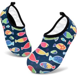 imageVIFUUR Kids Water Shoes Girls Boys Quick Dry Aqua Socks for Beach Swim Outdoor SportsColorful Fish