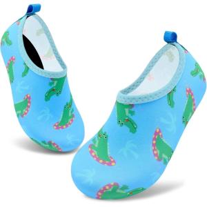 imageVIFUUR Kids Water Shoes Girls Boys Quick Dry Aqua Socks for Beach Swim Outdoor SportsCrocodile
