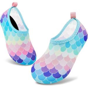imageVIFUUR Kids Water Shoes Girls Boys Quick Dry Aqua Socks for Beach Swim Outdoor SportsFishscales Pink
