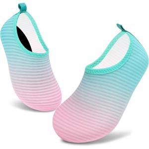 imageVIFUUR Kids Water Shoes Girls Boys Quick Dry Aqua Socks for Beach Swim Outdoor SportsGradient Pink