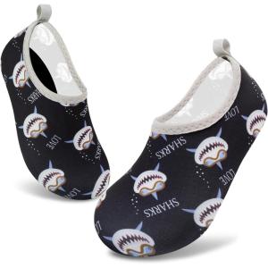 imageVIFUUR Kids Water Shoes Girls Boys Quick Dry Aqua Socks for Beach Swim Outdoor SportsGrey Shark