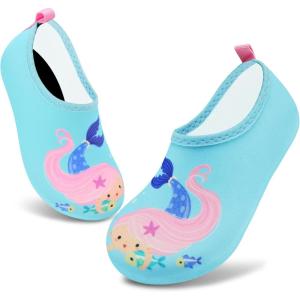 imageVIFUUR Kids Water Shoes Girls Boys Quick Dry Aqua Socks for Beach Swim Outdoor SportsMermaid