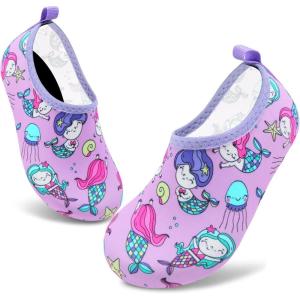 imageVIFUUR Kids Water Shoes Girls Boys Quick Dry Aqua Socks for Beach Swim Outdoor SportsMermaidPurple