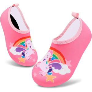 imageVIFUUR Kids Water Shoes Girls Boys Quick Dry Aqua Socks for Beach Swim Outdoor SportsRainbowHorse