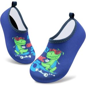 imageVIFUUR Kids Water Shoes Girls Boys Quick Dry Aqua Socks for Beach Swim Outdoor SportsSkateboard Dinosaur