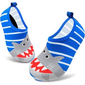 imageVIFUUR Kids Water Shoes Girls Boys Quick Dry Aqua Socks for Beach Swim Outdoor SportsStripes Sharks