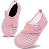 imageVIFUUR Kids Water Shoes Boys Girls Barefoot Water Sports Socks HookampampLoop Beach Shoes Quick Dry Aqua Socks Swim Walking Outdoor Sports for ToddlerPink1
