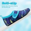 imageVIFUUR Kids Water Shoes Boys Girls Barefoot Water Sports Socks HookampampLoop Beach Shoes Quick Dry Aqua Socks Swim Walking Outdoor Sports for ToddlerPurple Yellow Fish