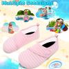imageVIFUUR Kids Water Shoes Boys Girls Barefoot Water Sports Socks HookampampLoop Beach Shoes Quick Dry Aqua Socks Swim Walking Outdoor Sports for ToddlerPink1