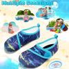 imageVIFUUR Kids Water Shoes Boys Girls Barefoot Water Sports Socks HookampampLoop Beach Shoes Quick Dry Aqua Socks Swim Walking Outdoor Sports for ToddlerPurple Yellow Fish