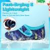 imageVIFUUR Kids Water Shoes Boys Girls Barefoot Water Sports Socks HookampampLoop Beach Shoes Quick Dry Aqua Socks Swim Walking Outdoor Sports for ToddlerPurple Yellow Fish