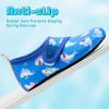 imageVIFUUR Kids Water Shoes Boys Girls Barefoot Water Sports Socks HookampampLoop Beach Shoes Quick Dry Aqua Socks Swim Walking Outdoor Sports for ToddlerBlue Shark