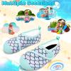 imageVIFUUR Kids Water Shoes Boys Girls Barefoot Water Sports Socks HookampampLoop Beach Shoes Quick Dry Aqua Socks Swim Walking Outdoor Sports for ToddlerFish Scales Green
