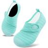 imageVIFUUR Kids Water Shoes Boys Girls Barefoot Water Sports Socks HookampampLoop Beach Shoes Quick Dry Aqua Socks Swim Walking Outdoor Sports for ToddlerCyan1