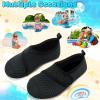 imageVIFUUR Kids Water Shoes Boys Girls Barefoot Water Sports Socks HookampampLoop Beach Shoes Quick Dry Aqua Socks Swim Walking Outdoor Sports for ToddlerBlack Circle