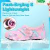 imageVIFUUR Kids Water Shoes Boys Girls Barefoot Water Sports Socks HookampampLoop Beach Shoes Quick Dry Aqua Socks Swim Walking Outdoor Sports for ToddlerCloud Unicorn