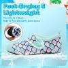 imageVIFUUR Kids Water Shoes Boys Girls Barefoot Water Sports Socks HookampampLoop Beach Shoes Quick Dry Aqua Socks Swim Walking Outdoor Sports for ToddlerFish Scales Green
