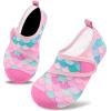 imageVIFUUR Kids Water Shoes Boys Girls Barefoot Water Sports Socks HookampampLoop Beach Shoes Quick Dry Aqua Socks Swim Walking Outdoor Sports for ToddlerFish Scales Pink