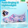 imageVIFUUR Kids Water Shoes Boys Girls Barefoot Water Sports Socks HookampampLoop Beach Shoes Quick Dry Aqua Socks Swim Walking Outdoor Sports for ToddlerFish Scales Purple