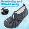 imageVIFUUR Kids Water Shoes Boys Girls Barefoot Water Sports Socks HookampampLoop Beach Shoes Quick Dry Aqua Socks Swim Walking Outdoor Sports for ToddlerGrey Circle
