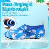 imageVIFUUR Kids Water Shoes Boys Girls Barefoot Water Sports Socks HookampampLoop Beach Shoes Quick Dry Aqua Socks Swim Walking Outdoor Sports for ToddlerBlue Shark
