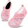 imageVIFUUR Kids Water Shoes Boys Girls Barefoot Water Sports Socks HookampampLoop Beach Shoes Quick Dry Aqua Socks Swim Walking Outdoor Sports for ToddlerUnicor Nude