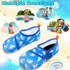 imageVIFUUR Kids Water Shoes Boys Girls Barefoot Water Sports Socks HookampampLoop Beach Shoes Quick Dry Aqua Socks Swim Walking Outdoor Sports for ToddlerBlue Shark