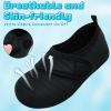 imageVIFUUR Kids Water Shoes Boys Girls Barefoot Water Sports Socks HookampampLoop Beach Shoes Quick Dry Aqua Socks Swim Walking Outdoor Sports for ToddlerBlack1