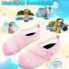 imageVIFUUR Kids Water Shoes Boys Girls Barefoot Water Sports Socks HookampampLoop Beach Shoes Quick Dry Aqua Socks Swim Walking Outdoor Sports for ToddlerRose Circle