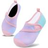imageVIFUUR Kids Water Shoes Boys Girls Barefoot Water Sports Socks HookampampLoop Beach Shoes Quick Dry Aqua Socks Swim Walking Outdoor Sports for ToddlerStarry BluePink