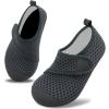 imageVIFUUR Kids Water Shoes Boys Girls Barefoot Water Sports Socks HookampampLoop Beach Shoes Quick Dry Aqua Socks Swim Walking Outdoor Sports for ToddlerGrey Circle