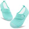 imageVIFUUR Kids Water Shoes Boys Girls Barefoot Water Sports Socks HookampampLoop Beach Shoes Quick Dry Aqua Socks Swim Walking Outdoor Sports for ToddlerCyan1
