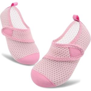 imageVIFUUR Kids Water Shoes Boys Girls Barefoot Water Sports Socks HookampampLoop Beach Shoes Quick Dry Aqua Socks Swim Walking Outdoor Sports for ToddlerRose Circle