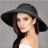 imageVIFUUR Sun Straw Hats Rollup Ponytail Wide Brim Summer Visor for Womens Beach Hat Packable UPF UV Travel